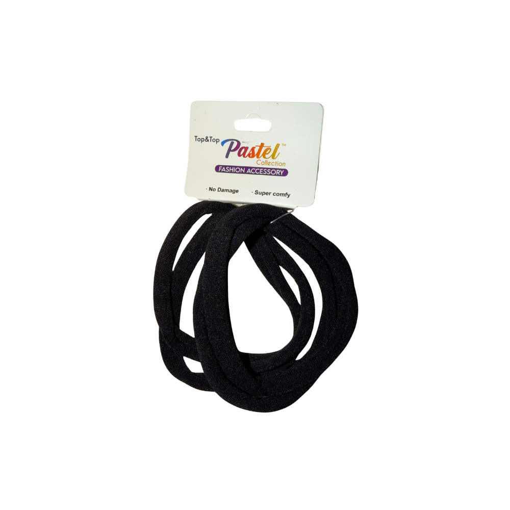 Pastel Medium Hair Tye Black (Ponytail Holder)
