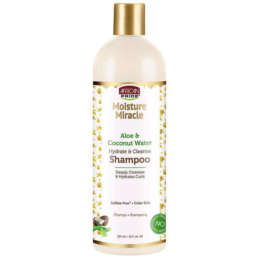 African Pride Moisture Miracle Aloe & Coconut Water Shampoo 12 Oz