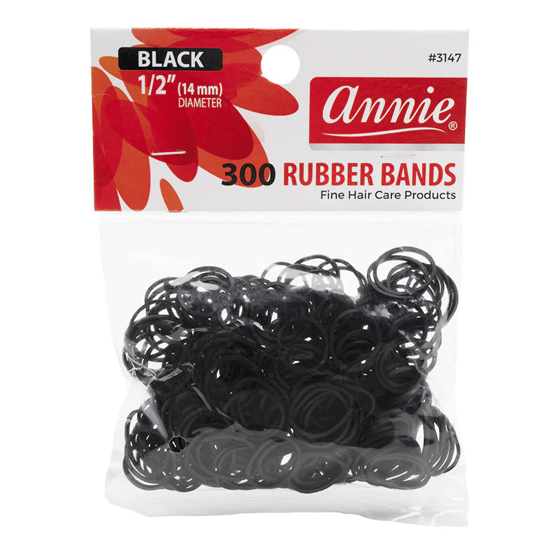 Annie Rubber Bands 300ct Black #3147