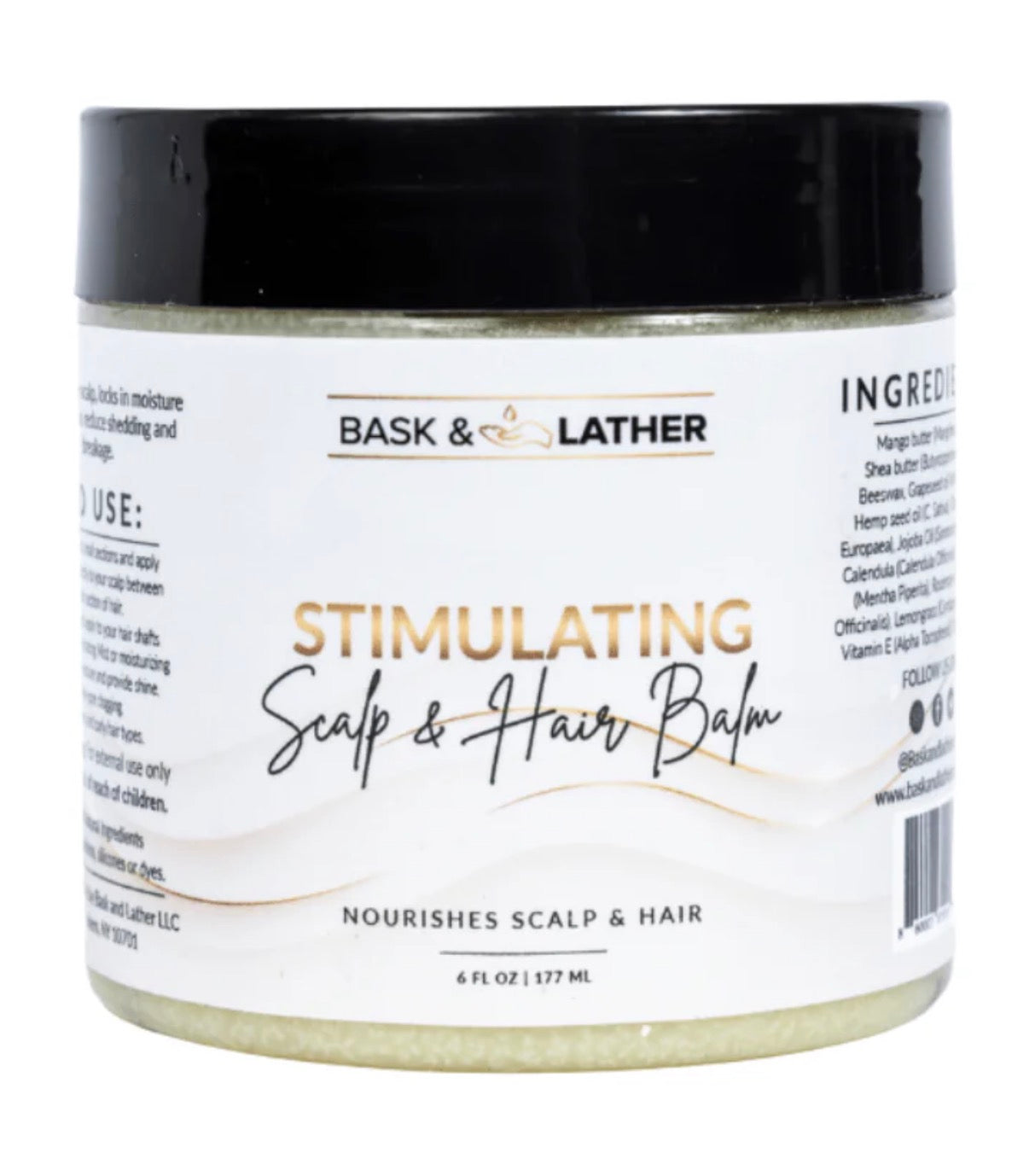 Bask & Lather Stimulating Scalp & Hair Balm 6 Oz